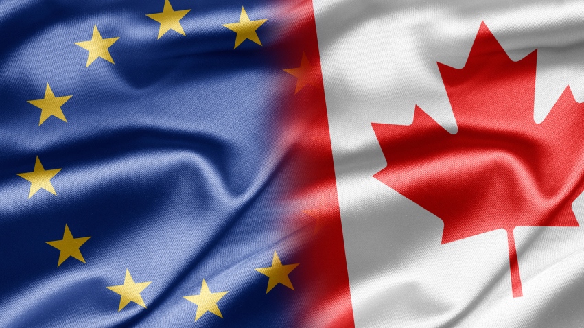 Canada EU flags